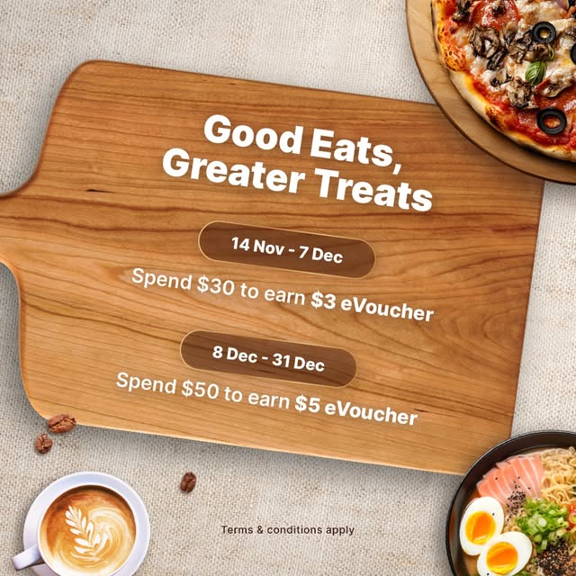 Promotional image for dining rewards at Bukit Panjang Plaza