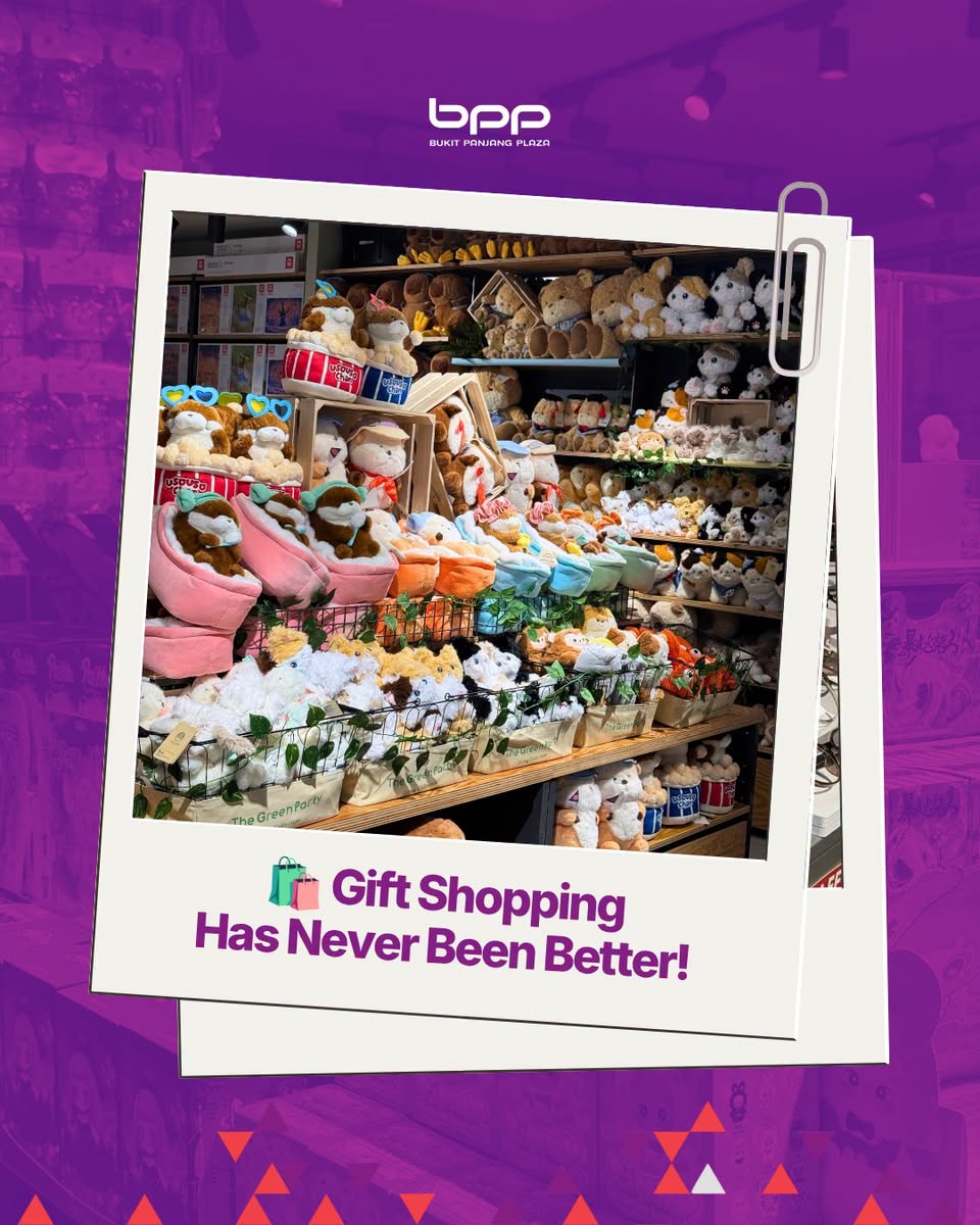 Plush toys and gifts display at Bukit Panjang Plaza