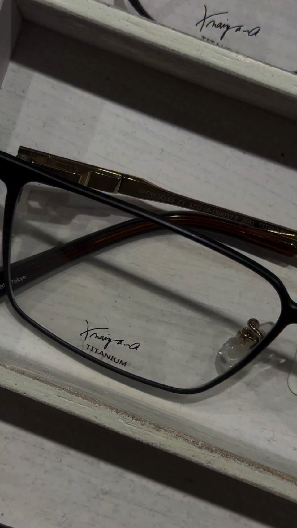 OWNDAYS titanium eyeglasses with rectangular frames and tortoiseshell temple tips at Bukit Panjang Plaza #02-29/30/31