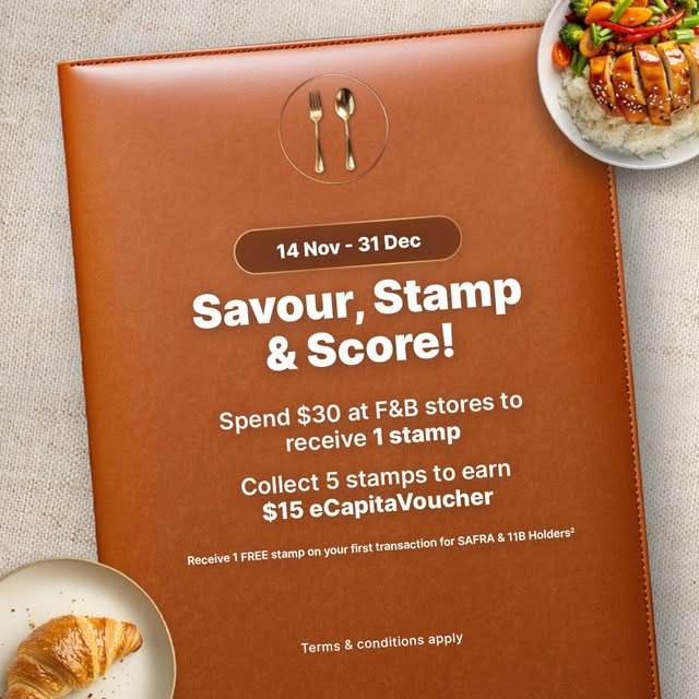 Promotional image for dining rewards at Bukit Panjang Plaza