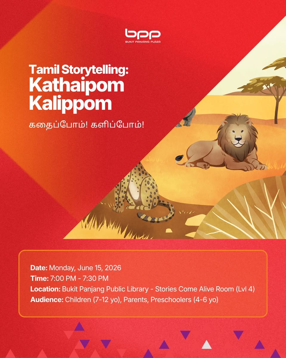 Tamil Storytelling Kathaipom Kalippom session at Bukit Panjang Public Library