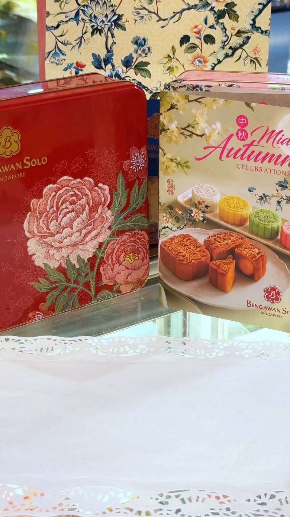 Bengawan Solo Mid-Autumn mooncakes in festive tin packaging at Bukit Panjang Plaza