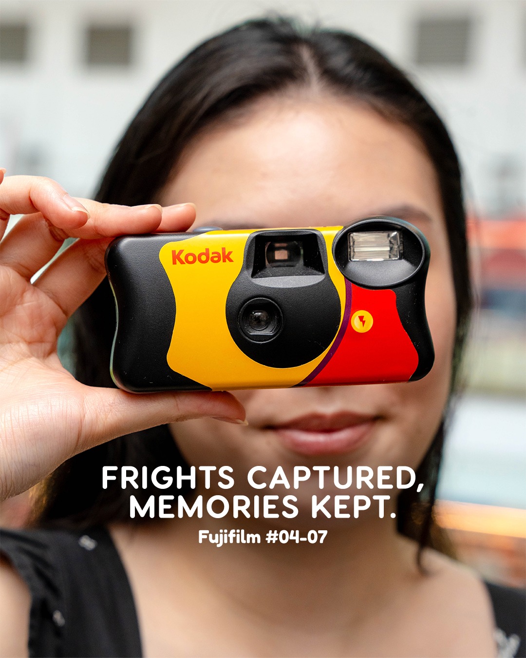 A Fujifilm disposable camera, ideal for capturing Halloween moments
