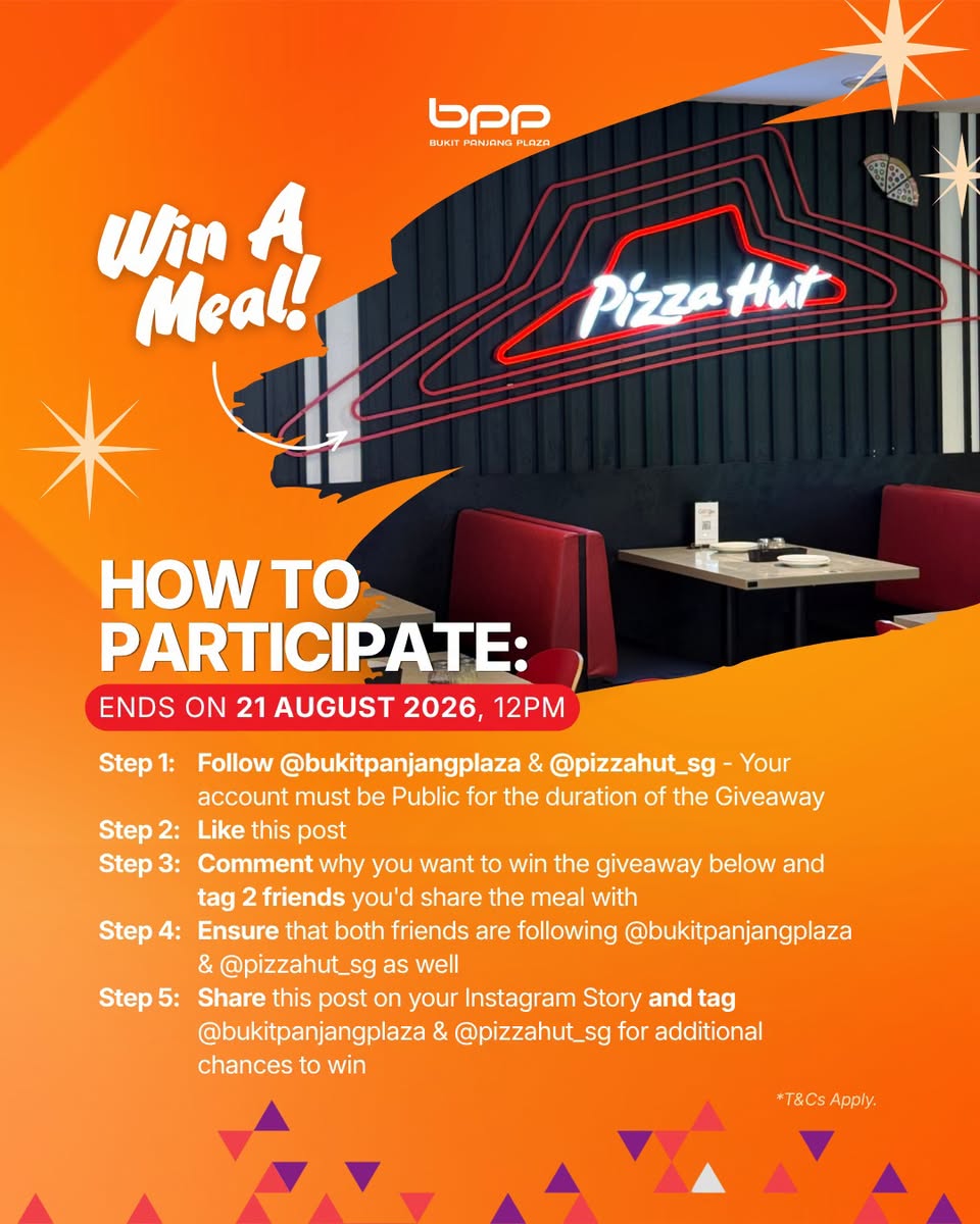 Pizza Hut giveaway entry mechanics at Bukit Panjang Plaza