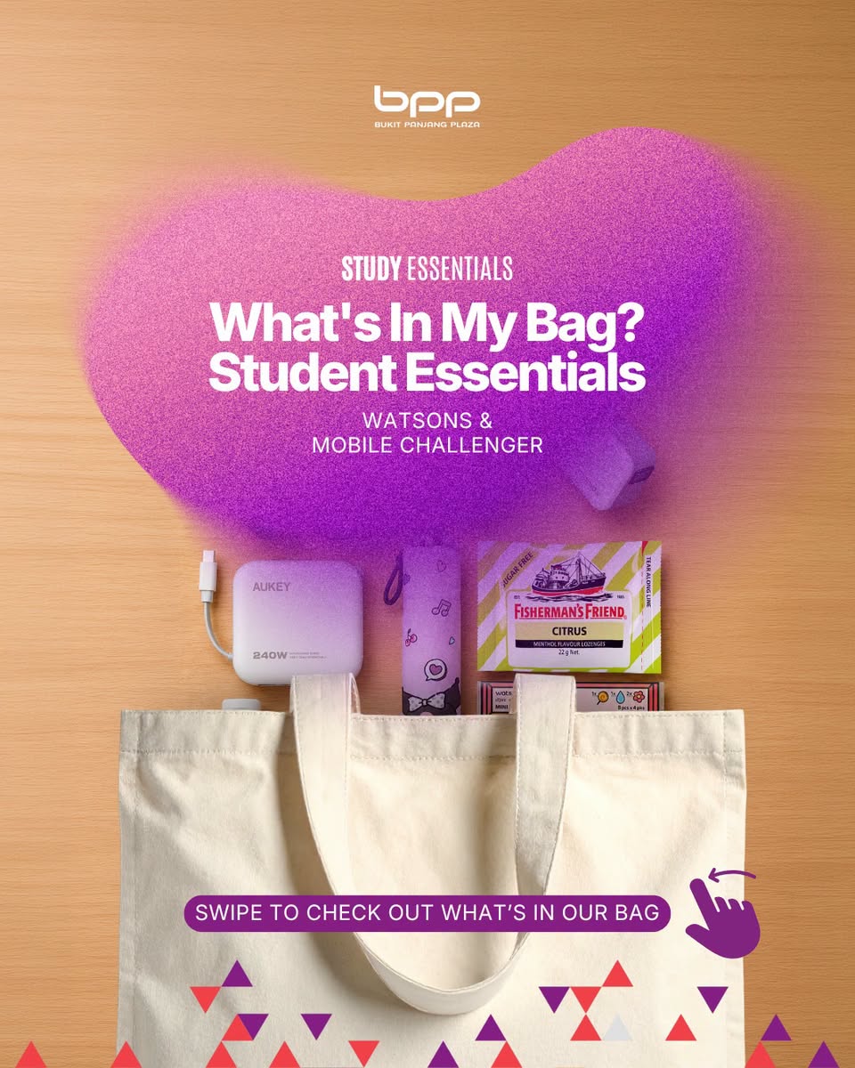 Student essentials campaign at Bukit Panjang Plaza featuring Watsons and Challenger Mobile