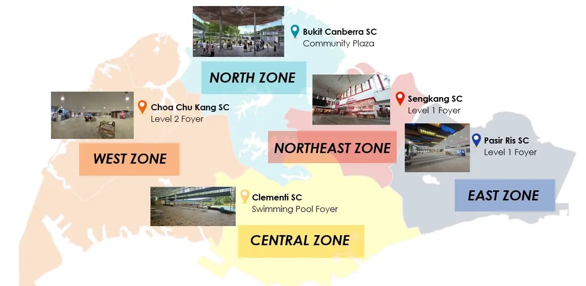 ActiveSG World Cup 2026 live screening schedule across five sport centres including Choa Chu Kang in the west zone