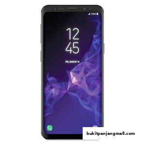 A black smartphone displaying the time and date on its screen.