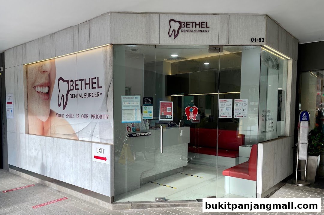 The exterior of Bethel Dental Surgery, featuring a large graphic of a smile and the clinic's name.