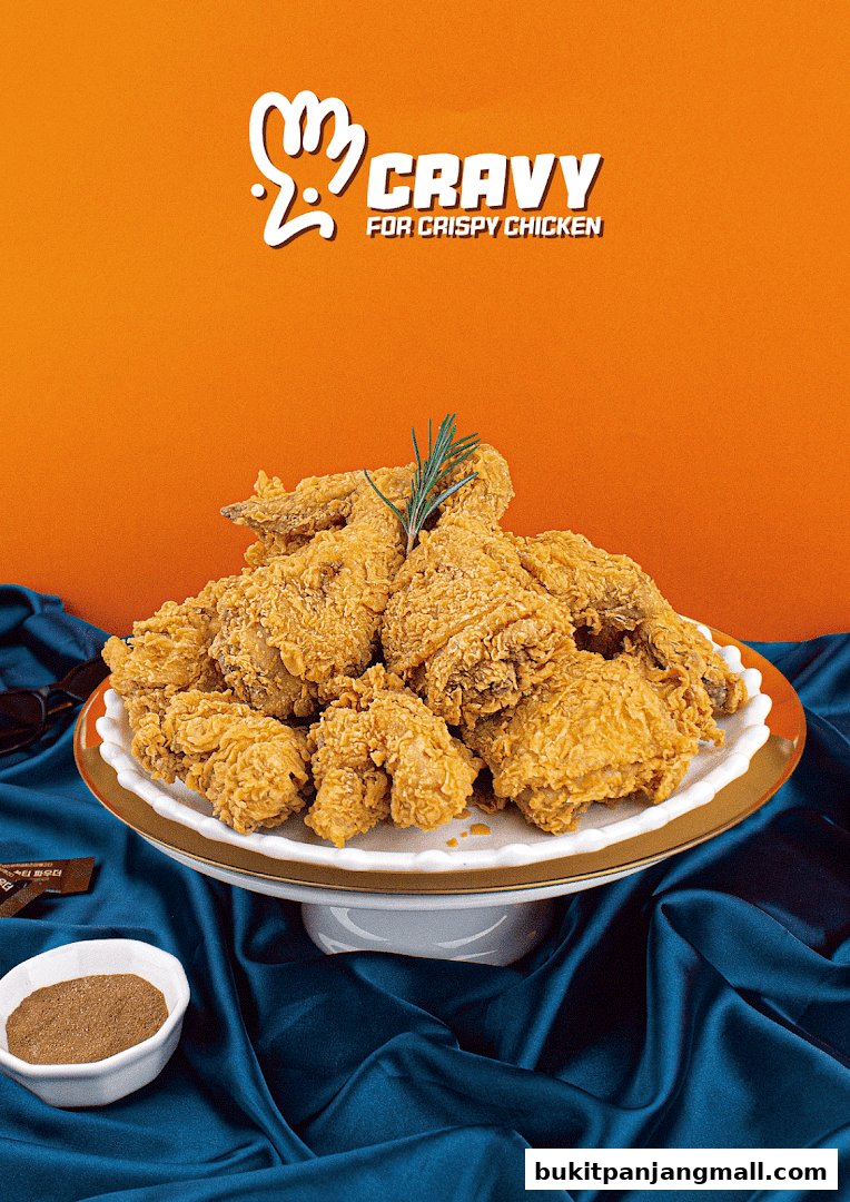 A generous platter of crispy Korean fried chicken garnished with rosemary.