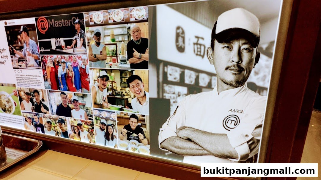 Collage of photos featuring a chef and customers, with a MasterChef logo.