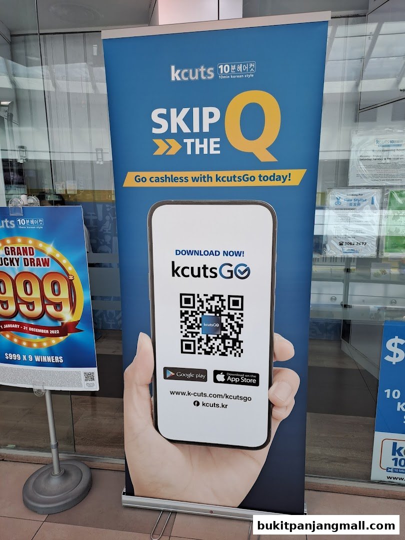 A banner advertises kcuts' 'Skip the Q' campaign and the kcutsGo app.