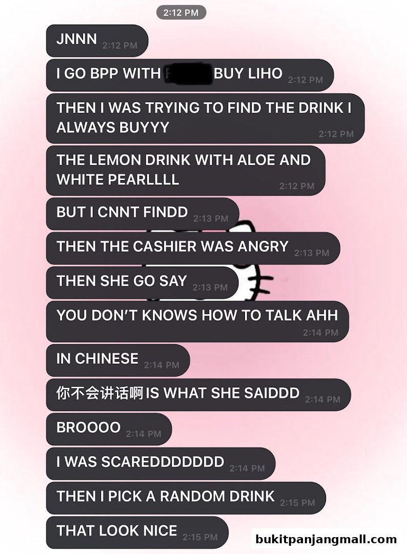 A screenshot of a text conversation discussing a negative experience at LiHO TEA.
