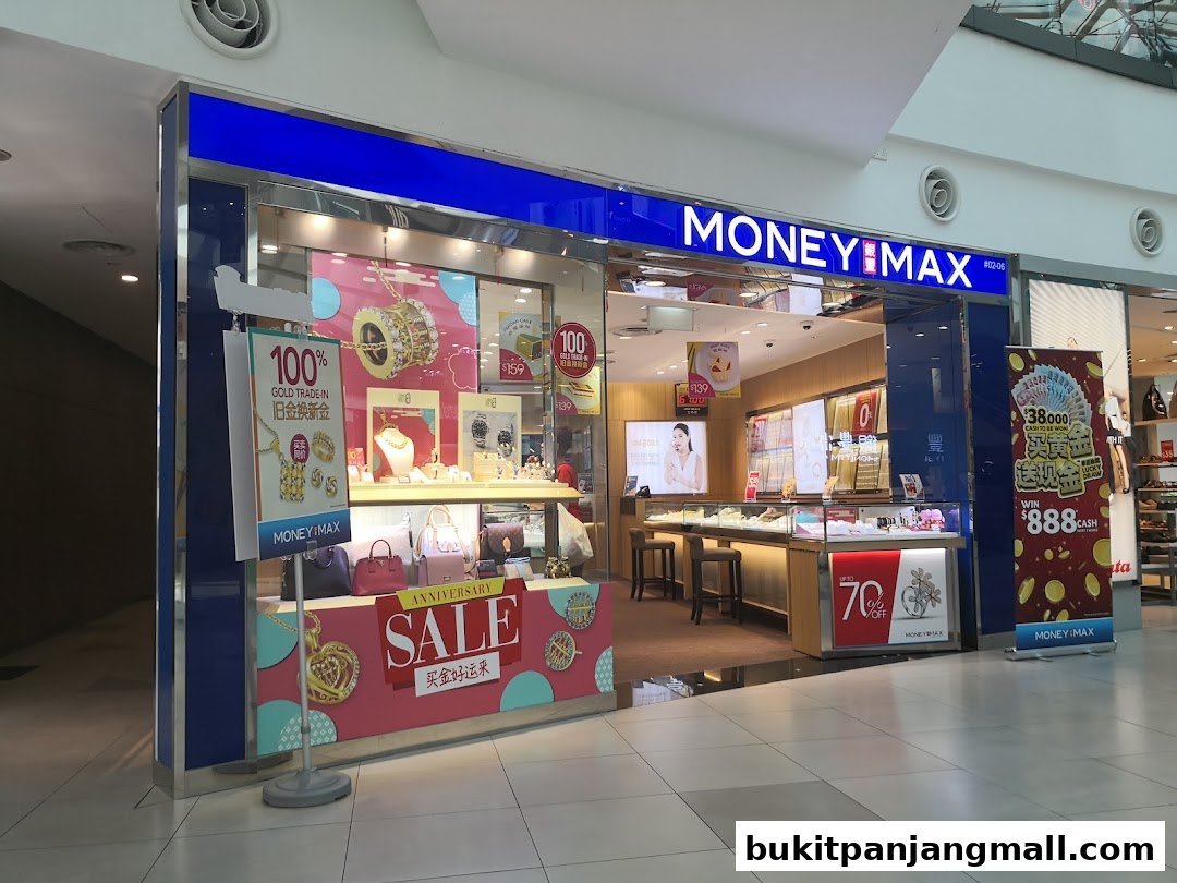 MoneyMax Pawnshop storefront displaying jewelry, sales, and promotions.