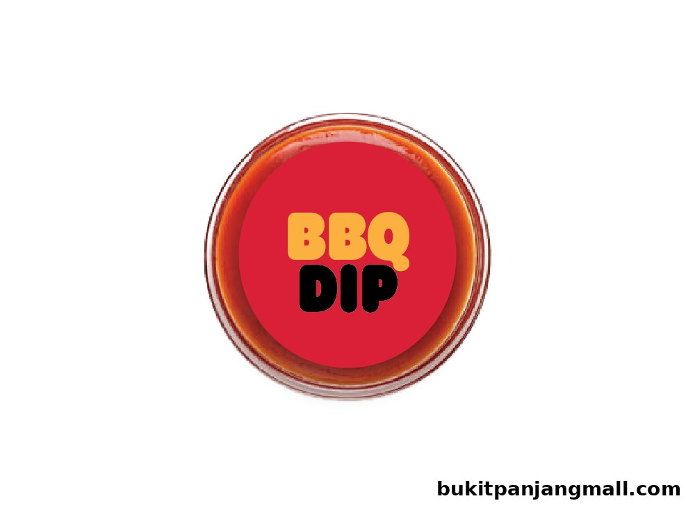 A close-up view of a jar of BBQ dip with a red label.