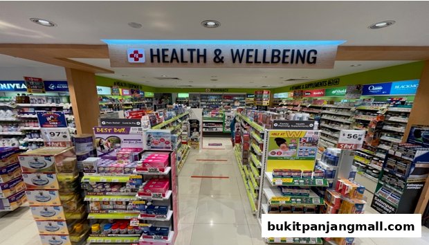 Interior view of a Watsons pharmacy with aisles stocked with health and wellbeing products.