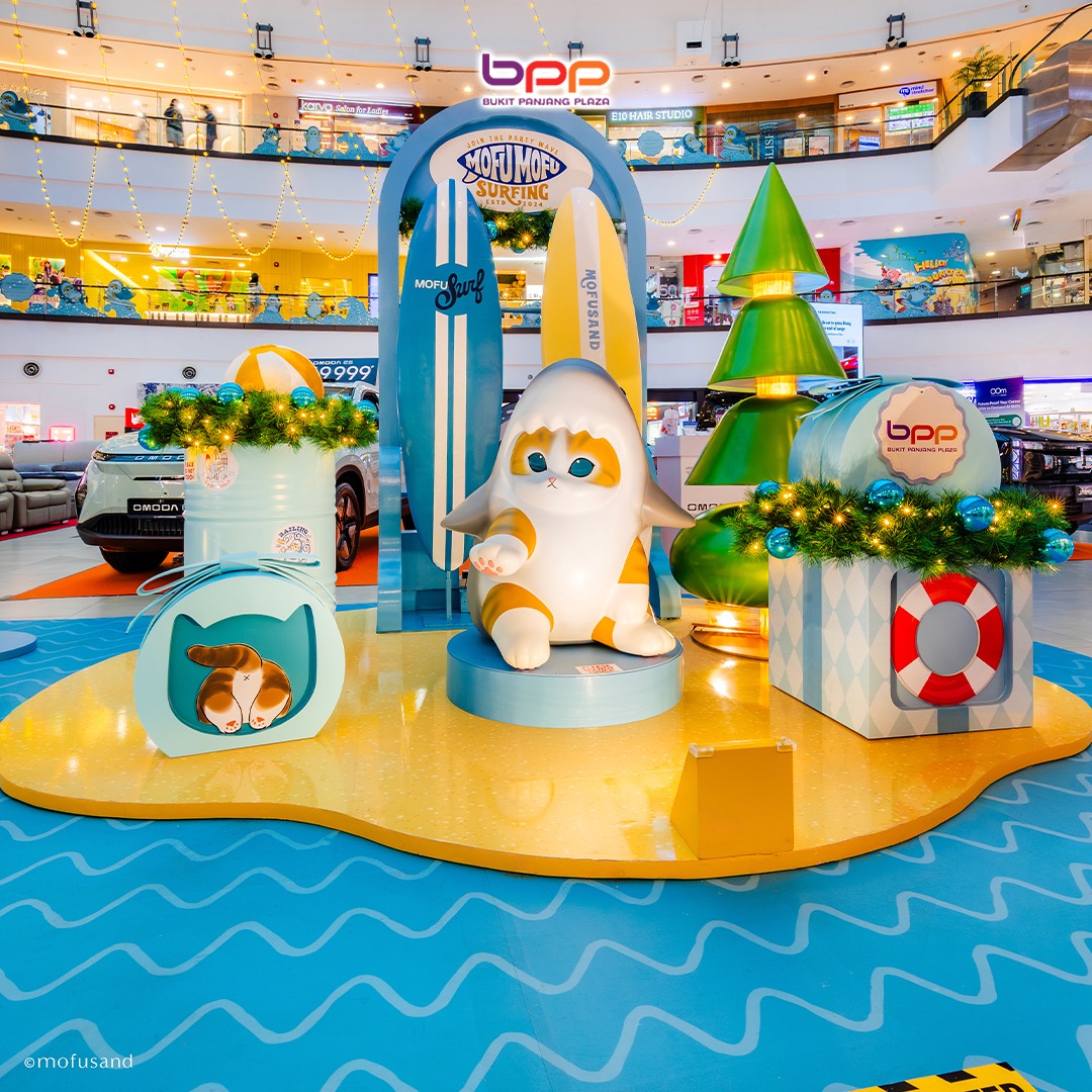 Mofusand character in a festive Christmas costume